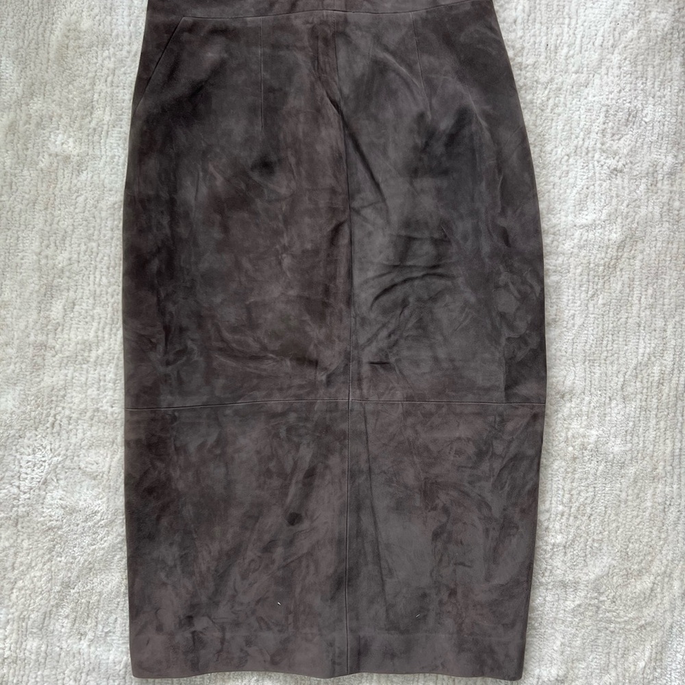 Elegant Brown Suede Skirt